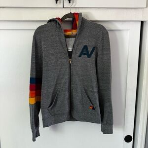 Aviator Nation rare rainbow stitched hoodie